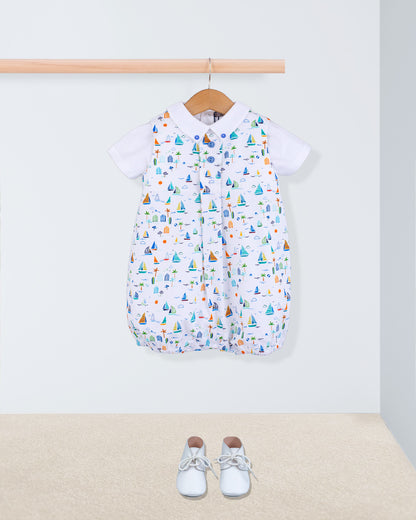 William Veneto Blue Boats Romper - Romper
