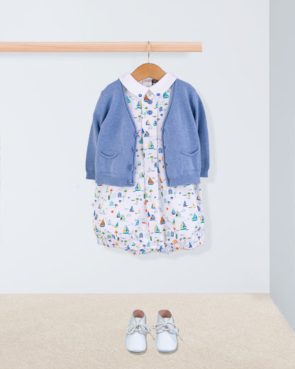 William Veneto Blue Boats Romper - Romper
