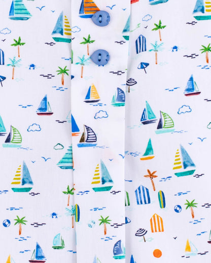 William Veneto Blue Boats Romper - Romper