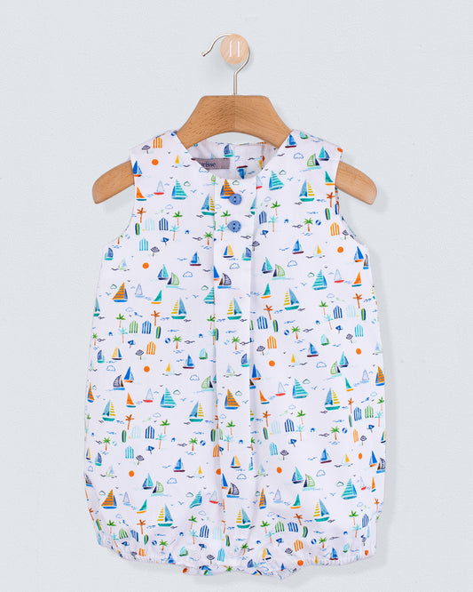 William Veneto Blue Boats Romper - Romper