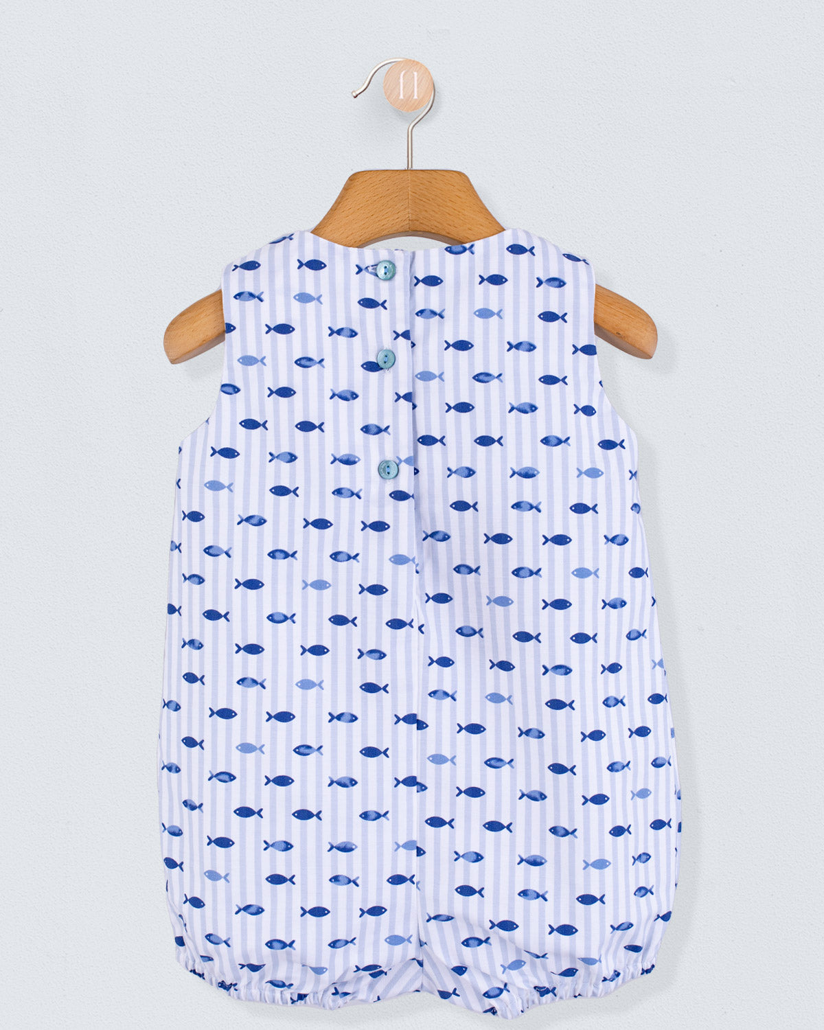 William Blue Stripe Fish Romper - Romper