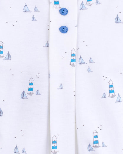 Cuff Short Royal Blue Jersey Lighthouse - Pant